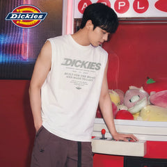 Dickies Cool Suitable Pure Cotton Shoulder Tank Top Men's Summer Printed Loose Casual Top Wear Sleeveless T-shirt M