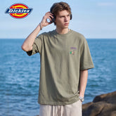 Dickies Cool Suitable Pure Cotton Short sleeved T-shirt Men's Summer American Trendy Brand Cartoon Letter Printed Half Sleeve Top M