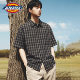 Dickies Cool Short Sleeve Shirt New Men's American Trendy Plaid Shirt Simple Casual Loose Top M