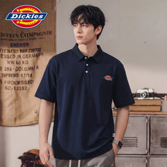 Dickies Emperor Cool Suitable Men's New Trendy Short sleeved Polo Shirt Summer Thin Style Contrast Splicing Collar Top Y
