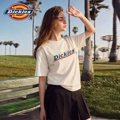 Dickies Cool Suitable Pure Cotton Short sleeved T-shirt for Women's Summer New Style American Trendy Brand Letter Printed Versatile Top m