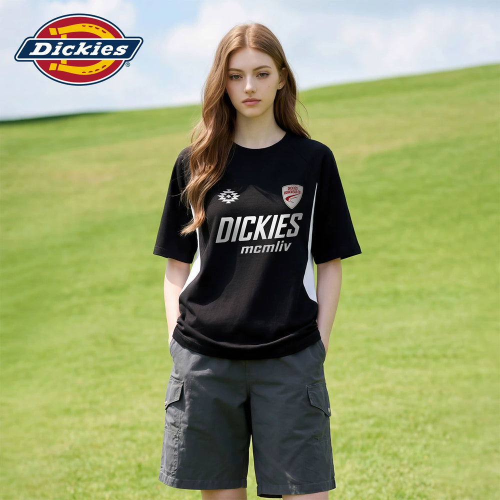 Dickies帝酷适夏季新款短袖T恤女黑色字母印花美式百搭休闲上衣m