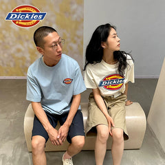 Dickies Classic Tri color Horseshoe Large LOGO Casual Summer Unisex Short sleeved T-shirt YHJ