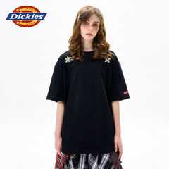 Dickies Heavy 320g Sorona Paris Cotton T-shirt Men's American Retro Letter Printed Loose Round Neck Short Sleeve
