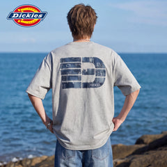 Dickies casual letter printed short sleeved T-shirt for men's summer loose round neck pure cotton half sleeved top M