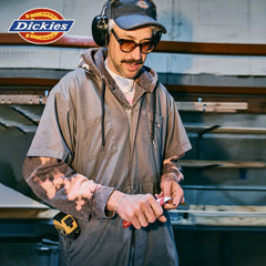 Dickies Cool Autumn workwear casual short sleeved jumpsuit long pants double-sided zipper jumpsuit men's bottoms J