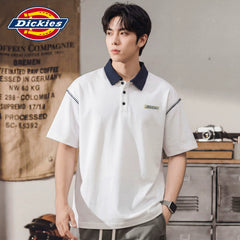 Dickies Summer 2026 New Button Design Short Sleeve Polo Shirt Men's Loose Collar Top Y