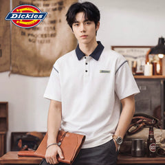 Dickies Summer 2026 New Button Design Short Sleeve Polo Shirt Men's Loose Collar Top Y
