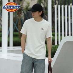 Dickies Summer Classic Small Logo Embroidered Badge Short Sleeve T-shirt for Men and Women Couple Half Sleeve J