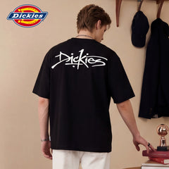 Dickies Di Ku Shi Solona Short sleeved T-shirt Men's Summer Bright Thread Decoration Contrast Half Sleeve Black Top M