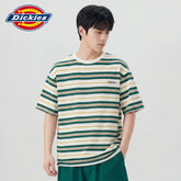 Dickies Cool Summer New Match Striped Short sleeved T-shirt for Men, Loose Thin Casual Top Y