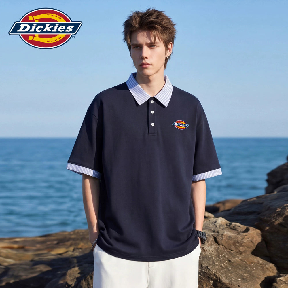 Dickies Emperor Cool Suitable Short Sleeve Polo Shirt Men's Summer Trendy Brand American Color Contrast Collar Loose Casual Top M
