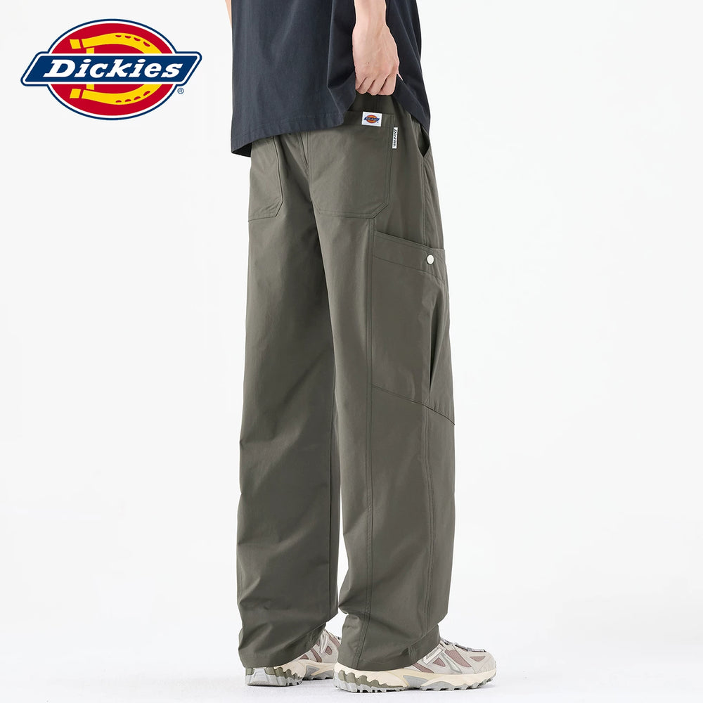 Dickies Cool Men's Work Pants Summer New Style Drawstring Thin Splicing Wide Leg Woven Casual Pants Y