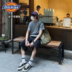 Dickies Summer Classic Small Logo Embroidered Badge Short Sleeve T-shirt for Men and Women Couple Half Sleeve J