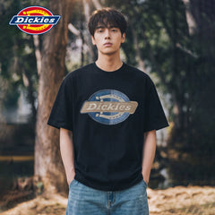 Dickies Cool Black Pure Cotton Short sleeved T-shirt Men's Summer Brand Classic LOGO Printed Half Sleeve Top M