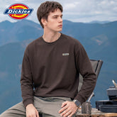 Dickies' new soft long sleeved T-shirt for spring, men's round neck printed T-shirt, loose fitting upper garment Y