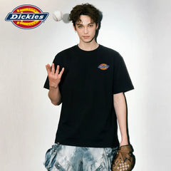 Dickies 2026 summer pure cotton men's short sleeved T-shirt round neck black loose casual half sleeved shirt A