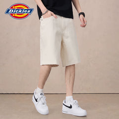 Dickies Cool Summer Casual Denim Shorts Men's Loose Cotton Straight Middle Pants Versatile Five Point Pants M
