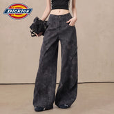 Dickies Cool Tie Dyeing Wide Leg Jeans for Women 2026 Summer New Loose Casual Versatile Work Pants M