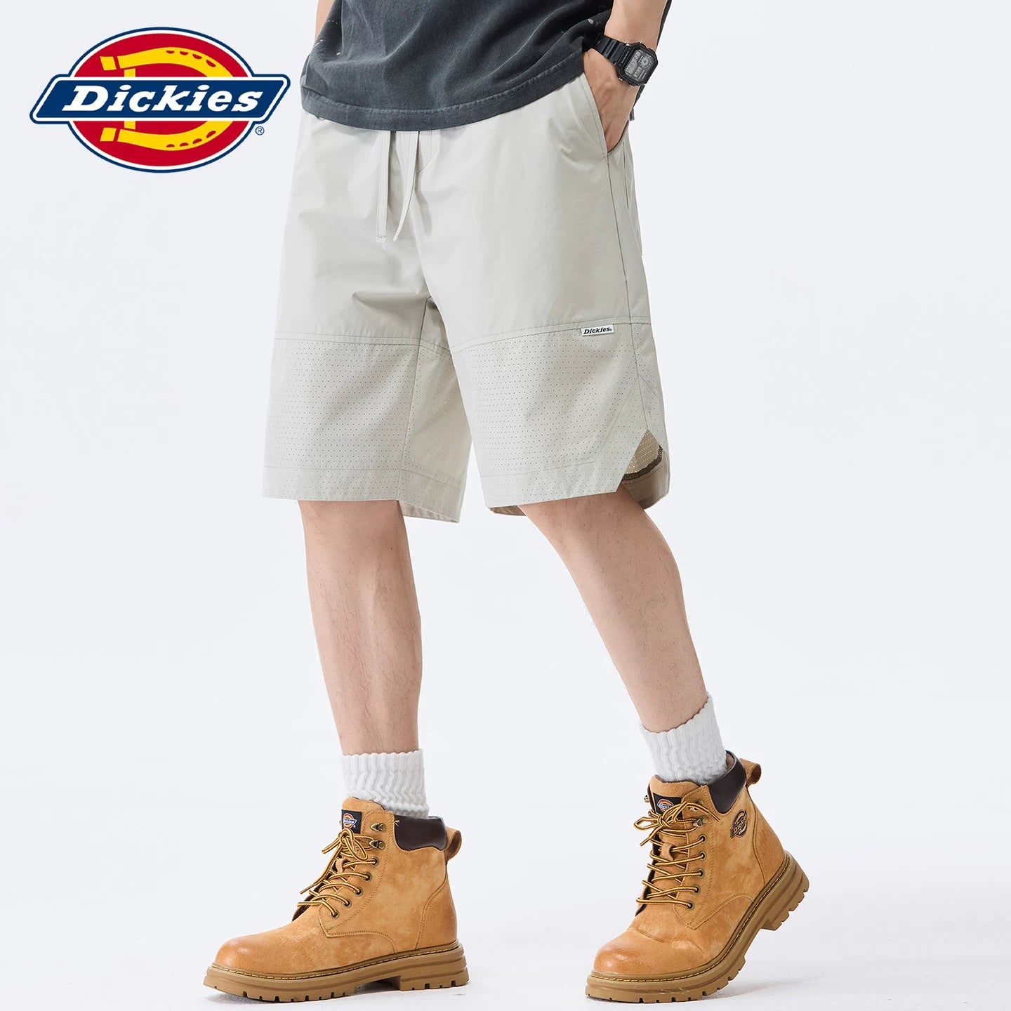 Dickies Cool Summer New Casual Shorts Men's Mesh Breathable Drawstring Design Straight Leg Pants Y