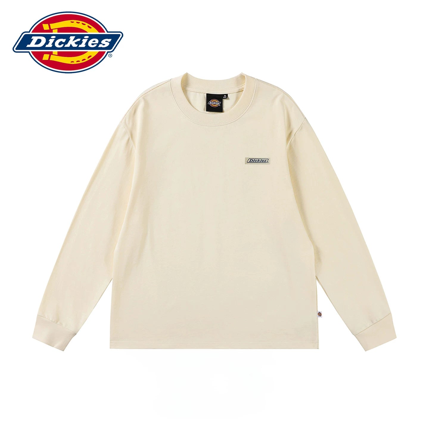 Dickies' new soft long sleeved T-shirt for spring, men's round neck printed T-shirt, loose fitting upper garment Y