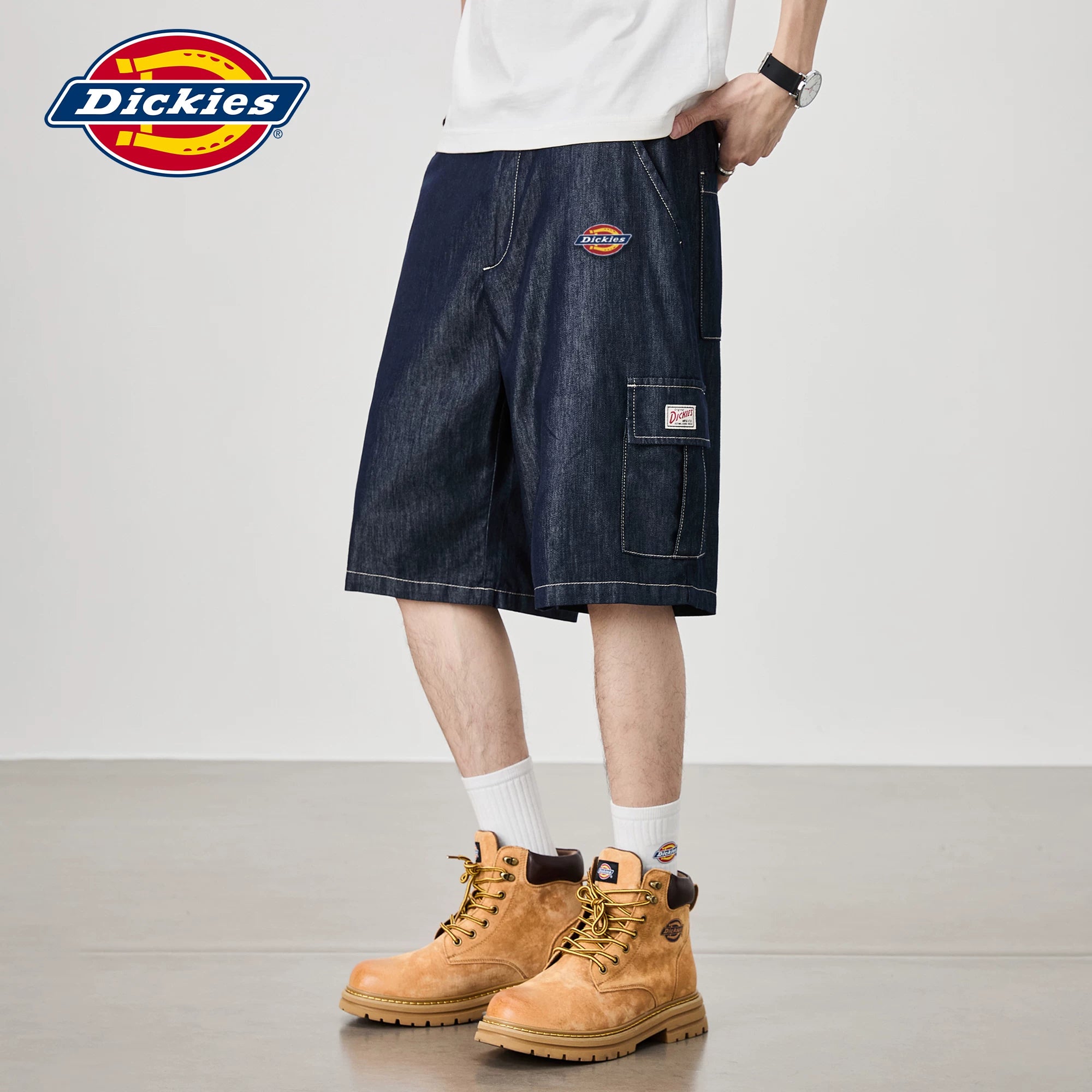 Diesel Dickies loose denim shorts suitable for men's summer thin American workwear five quarter pants M