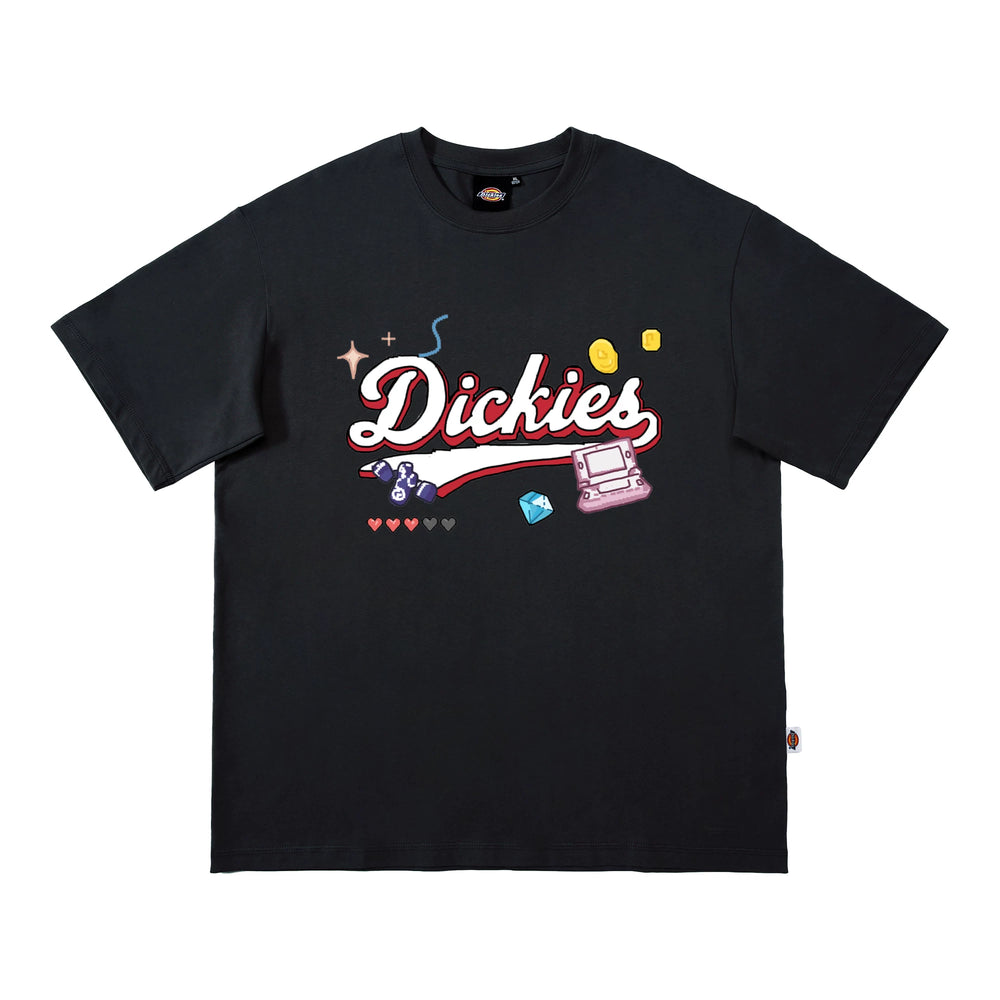 Dickies Emperor Cool Suitable Children's Fun Cartoon Letter Printed Short sleeved T-shirt Men's Summer Pure Cotton Half Sleeve Loose Top M