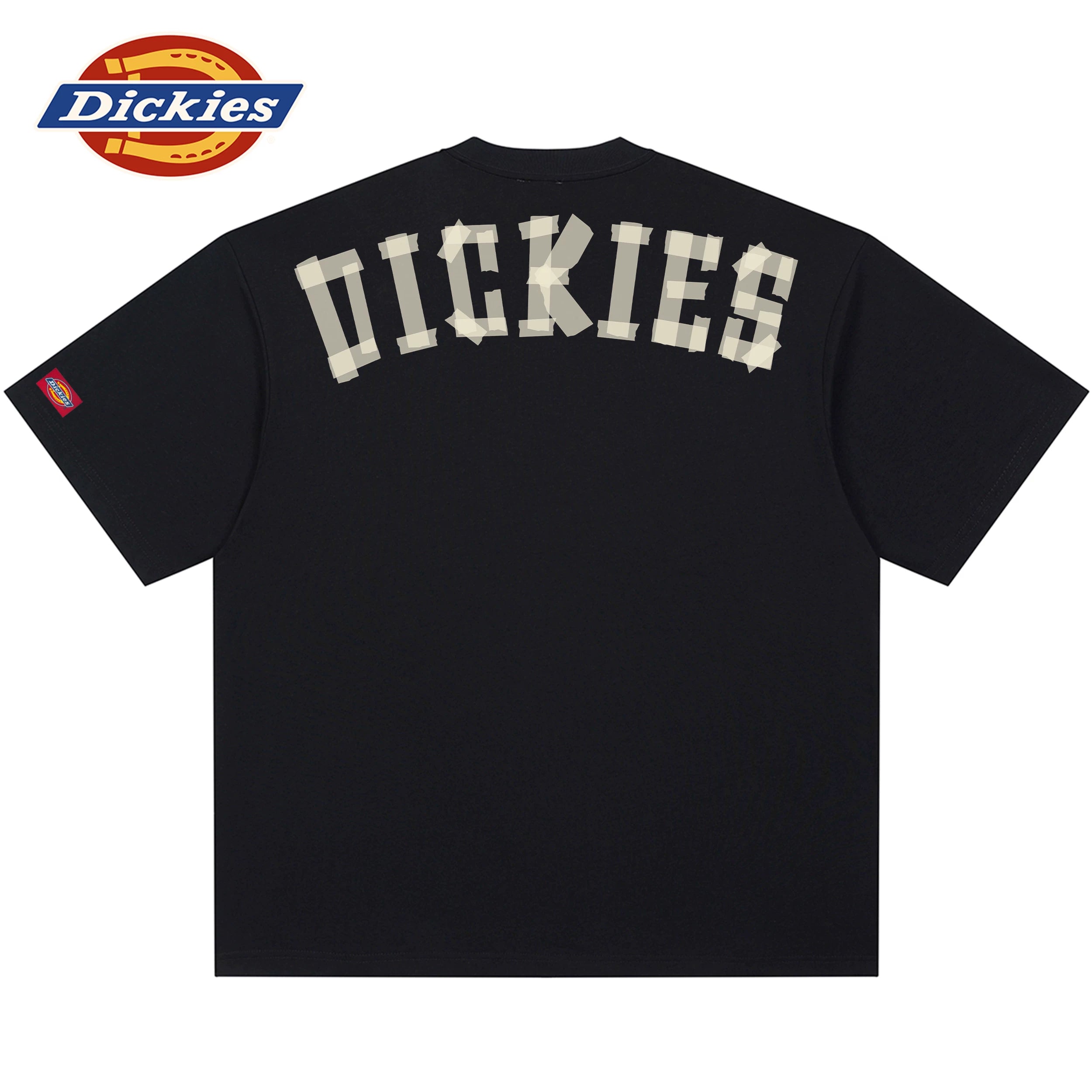 Dickies Heavy 320g Sorona Paris Cotton T-shirt Men's American Retro Letter Printed Loose Round Neck Short Sleeve