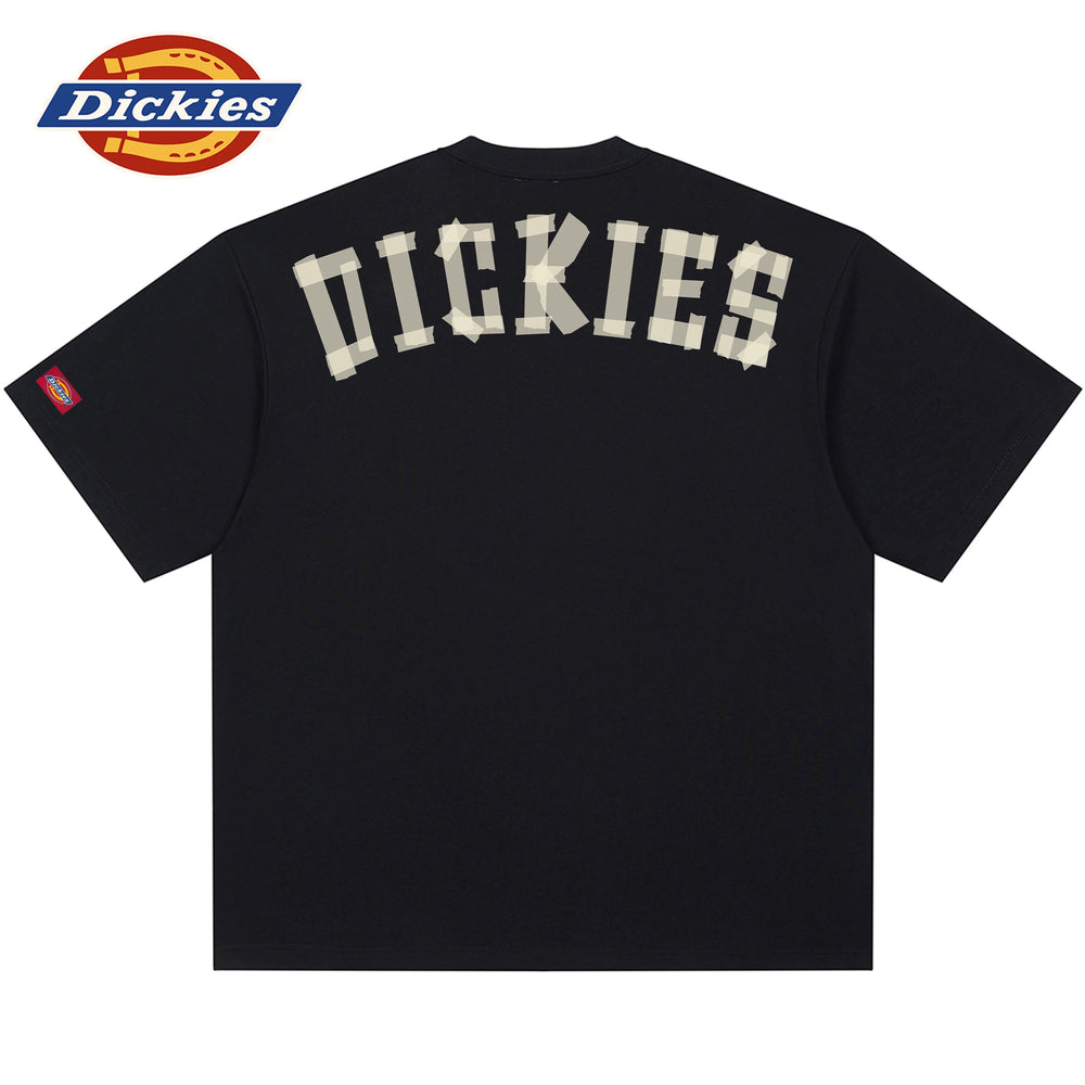 Dickies Heavy 320g Sorona Paris Cotton T-shirt Men's American Retro Letter Printed Loose Round Neck Short Sleeve
