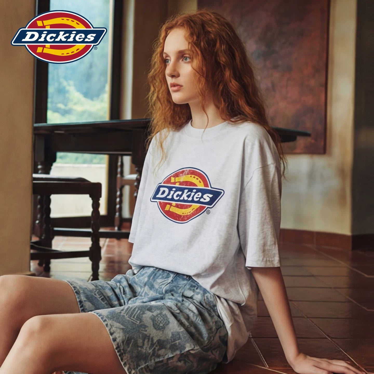 Dickies Emperor Cool Suitable Short sleeved T-shirt for Women's New Trendy Brand Loose and Versatile Round Neck Printed Casual Simple Top m