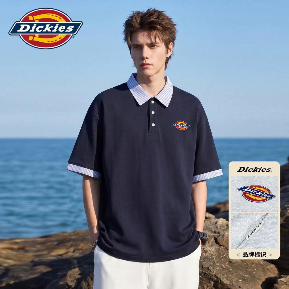 Dickies Emperor Cool Suitable Short Sleeve Polo Shirt Men's Summer Trendy Brand American Color Contrast Collar Loose Casual Top M