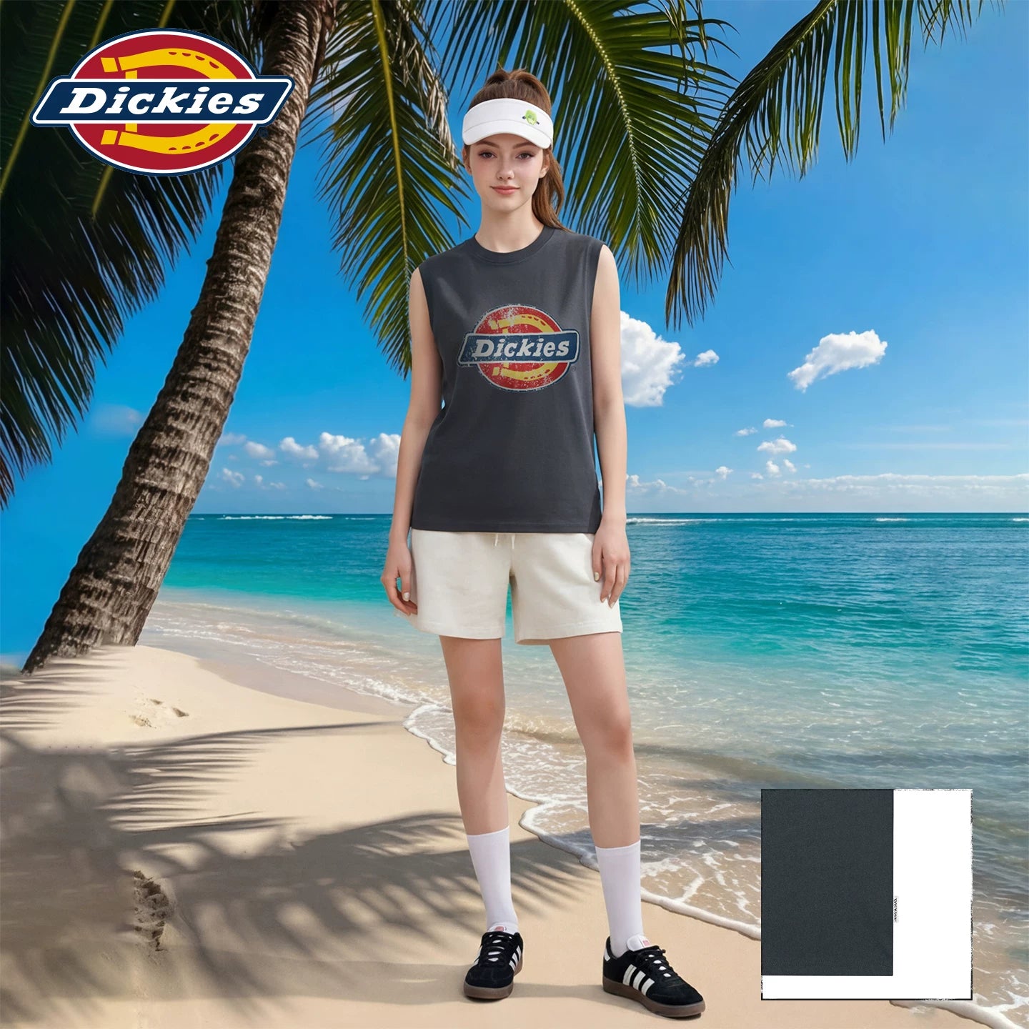 Dickies Emperor Cool Suitable American Printed Shoulder Tank Top for Women's 2026 Summer New Loose Sleeveless T-shirt Top m