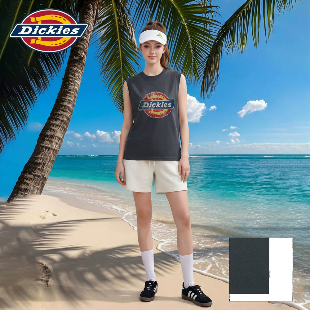 Dickies Emperor Cool Suitable American Printed Shoulder Tank Top for Women's 2026 Summer New Loose Sleeveless T-shirt Top m
