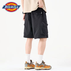 Dickies new straight leg five quarter pants for men's summer loose thin drawstring workwear casual shorts Y
