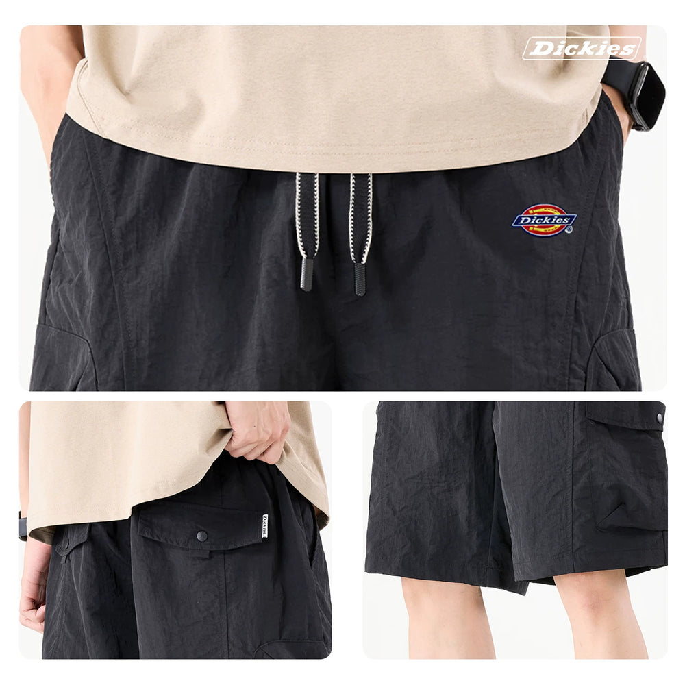 Dickies new straight leg five quarter pants for men's summer loose thin drawstring workwear casual shorts Y