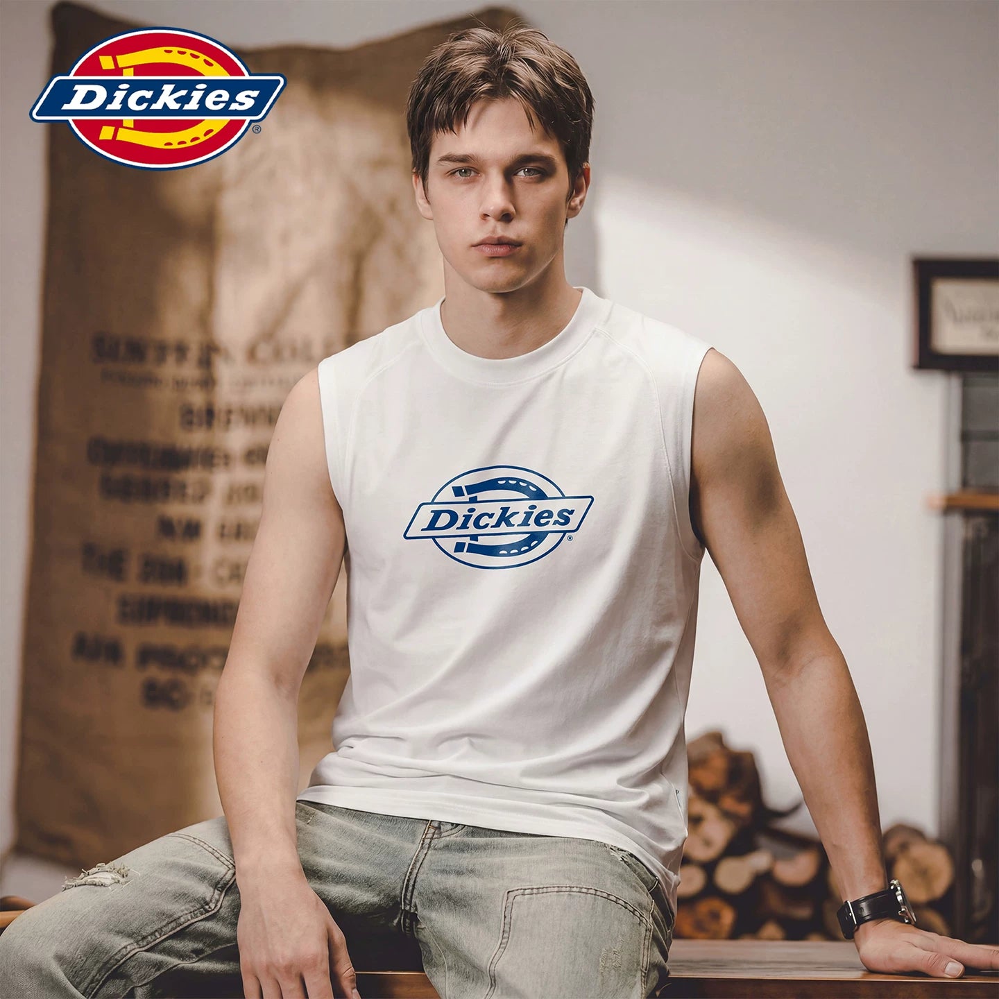 Dickies Emperor Cool Suitable Printed Letter Short sleeved Tank Top 2026 Summer Casual Men's Breathable Sleeveless Upper Clothes Y