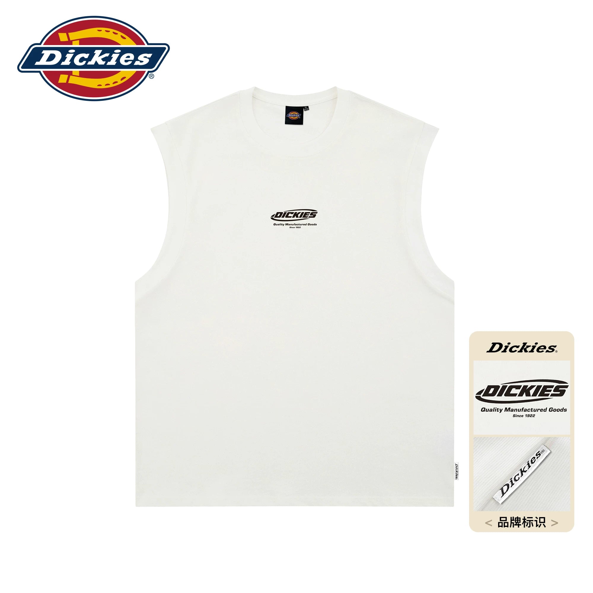Dickies Cool Black Trendy Brand Camback Waist Men's Summer Sports Sleeveless T-shirt Couple Top M