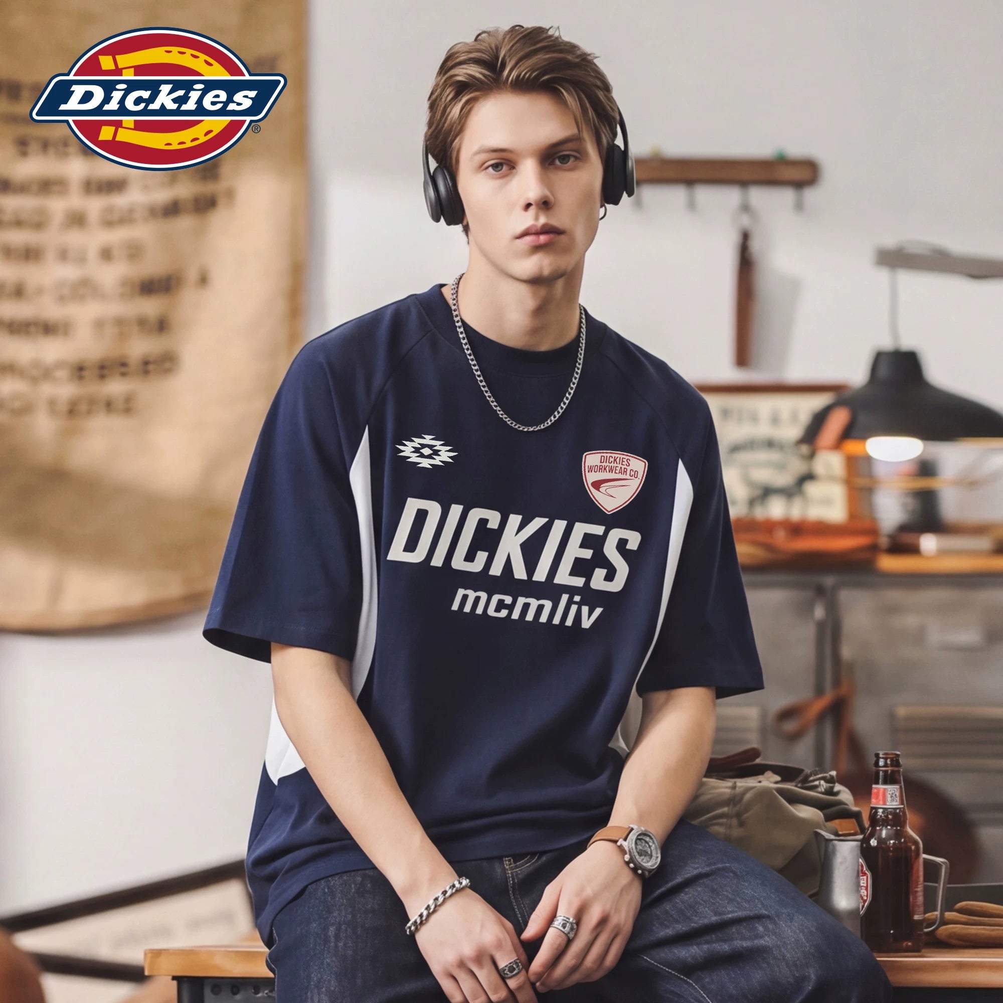 Dickies Di Ku Shi Solona Short sleeved T-shirt Men's Summer Trendy Brand Printed Sports Loose Half Sleeve Top M