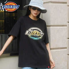 Dickies Cool 26 Summer New Collection Front Chest Sunrise LOGO Pattern Printed Loose Heavy duty Short sleeved T-shirt YHJ