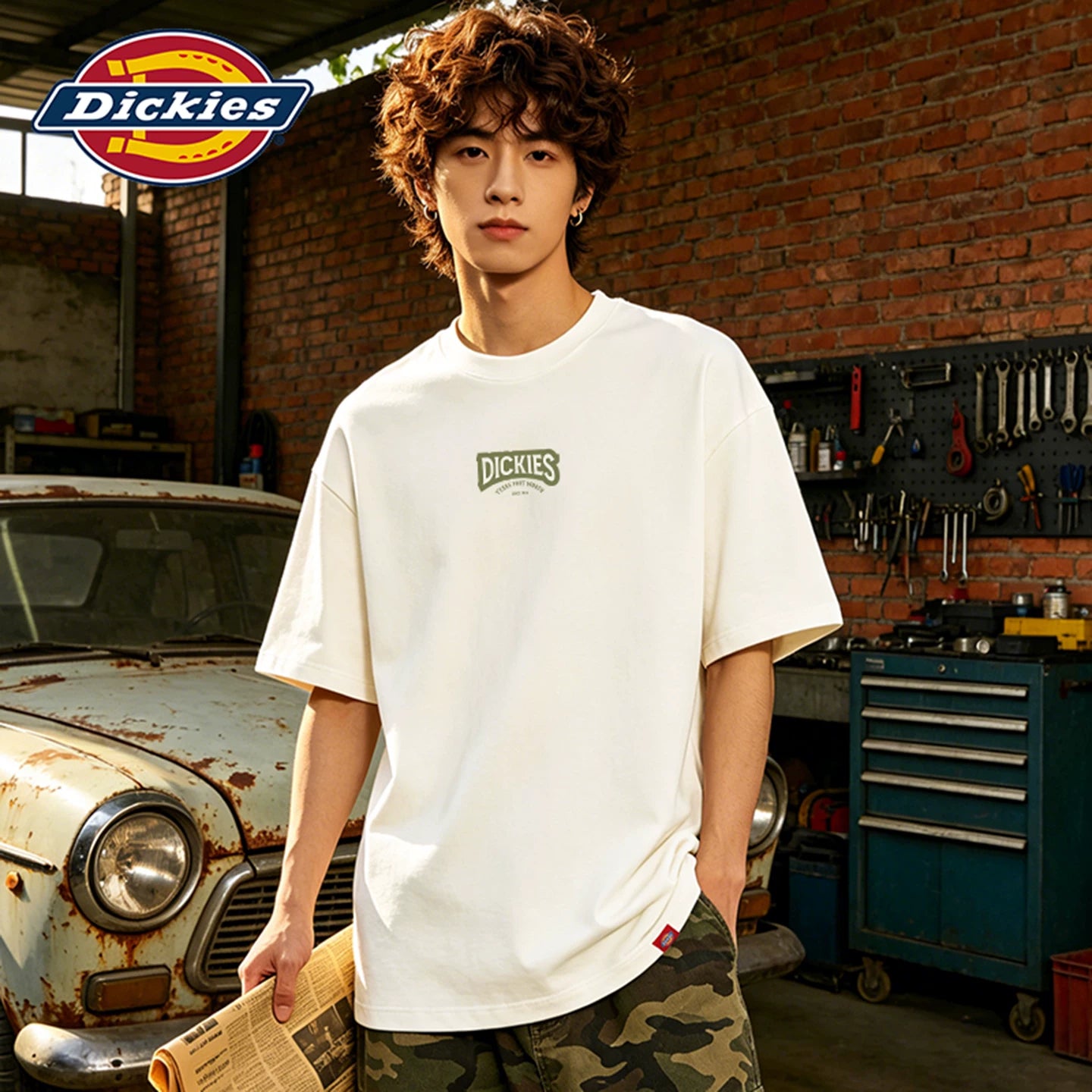 Dickies Emperor Cool Suitable Loose Back Letter Printed Casual Short sleeved T-shirt for Men and Women Couple American Style YHJ