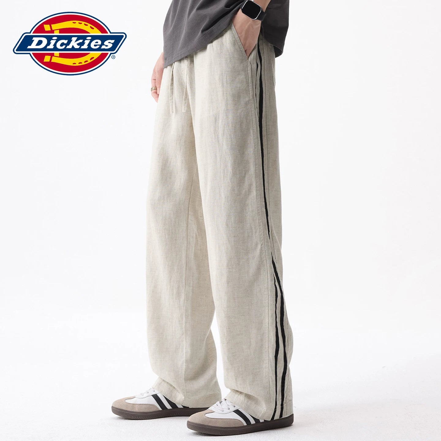 Diesel Dickies striped casual pants for men's summer thin straight leg linen long pants Y
