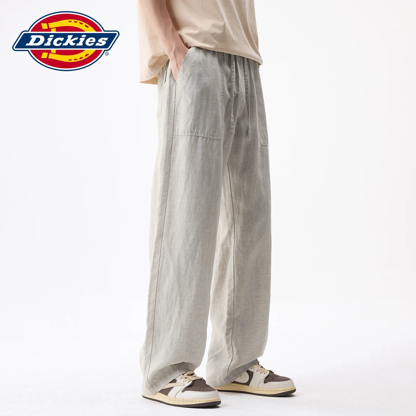 Linen Lyocell Dickies Emperor Cool Suitable Casual Pants for Men's Summer New Style Woven Thin Wide Leg Pants Y