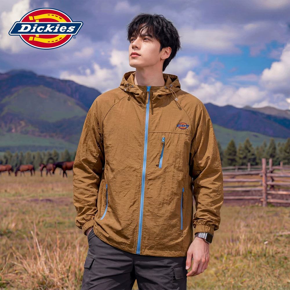 Dickies Cool Summer New Sunscreen Clothes for Men, Loose, Breathable, Simple Zipper Hooded Trendy Brand Top Y