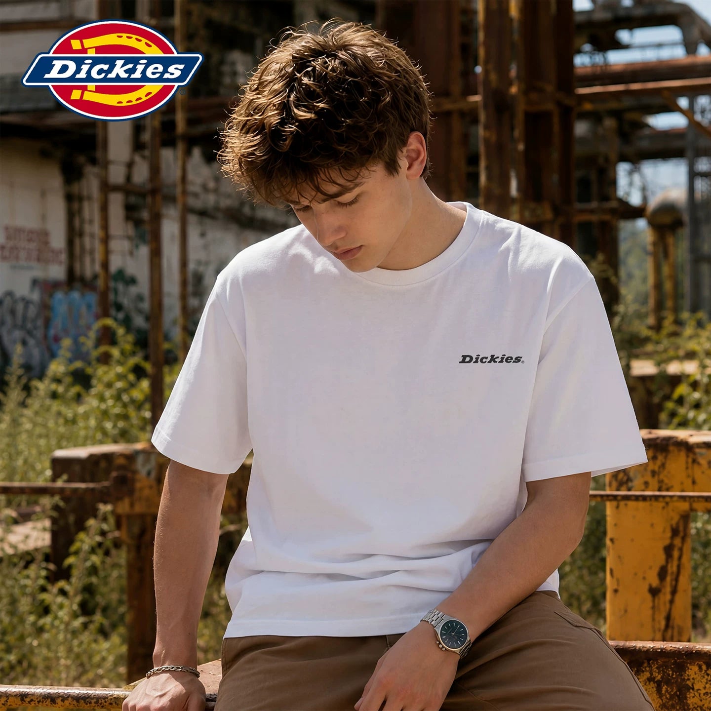 Dickies Cool Summer Letter Printed Design Short Sleeve T-shirt Men's New Round Neck Thin Top Y