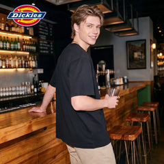 Dickies Emperor Cool Suitable Children's Fun Cartoon Letter Printed Short sleeved T-shirt Men's Summer Pure Cotton Half Sleeve Loose Top M