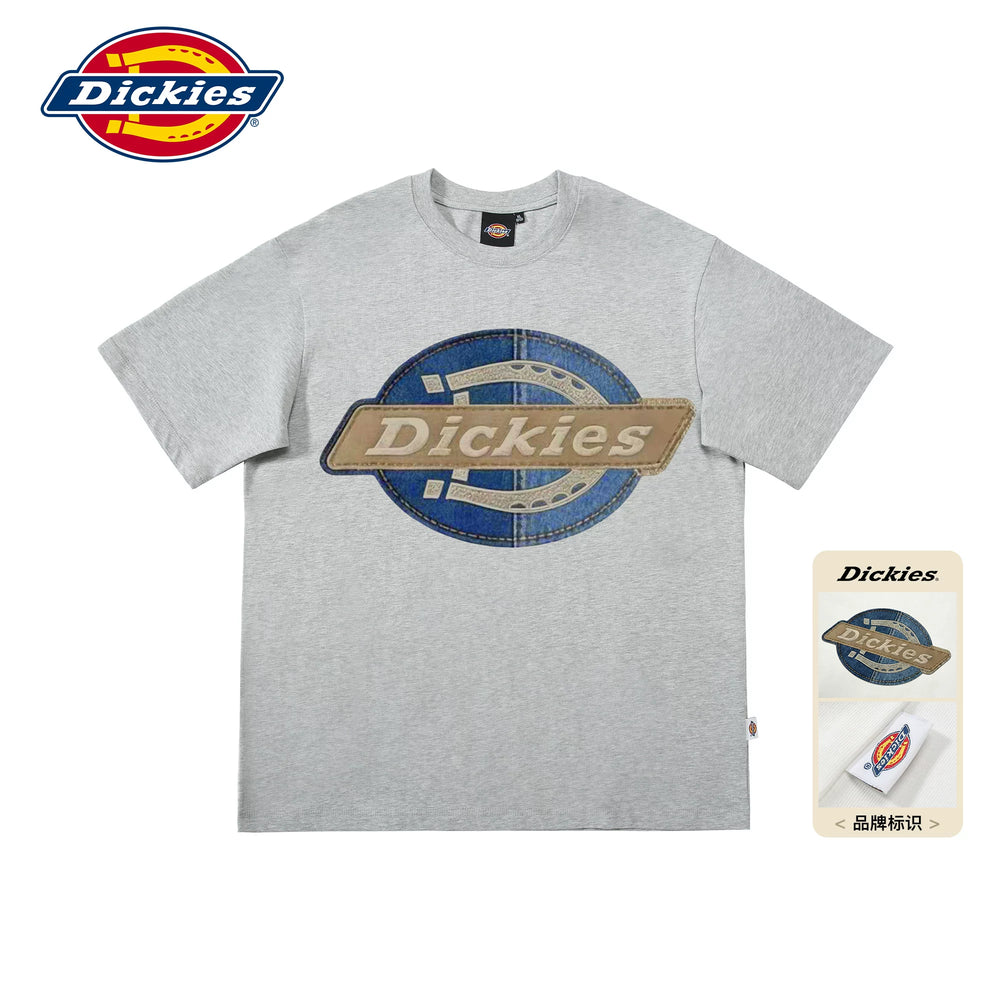 Dickies Cool Black Pure Cotton Short sleeved T-shirt Men's Summer Brand Classic LOGO Printed Half Sleeve Top M
