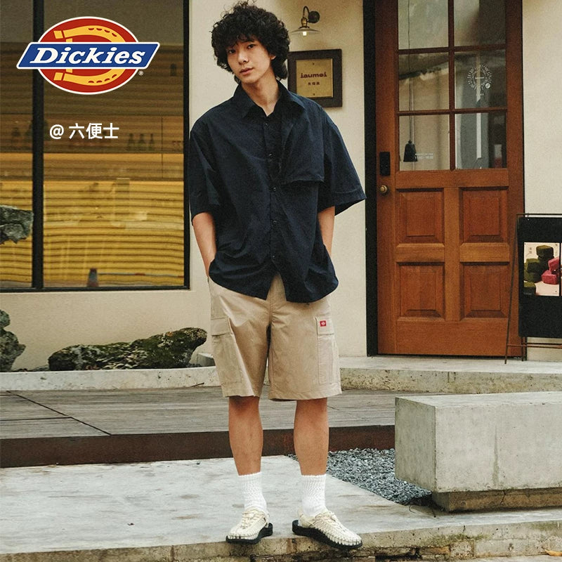 Dickies Cool 26 Spring/Summer Casual Loose Multi Pocket Work Shorts Elastic Waist for Men and Women Couple J