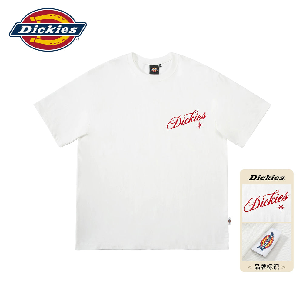 Dickies Cool Trendy Brand Heavy Short Sleeve T-shirt for Men in Summer, Pure Cotton Round Neck Loose Casual Half Sleeve Top M