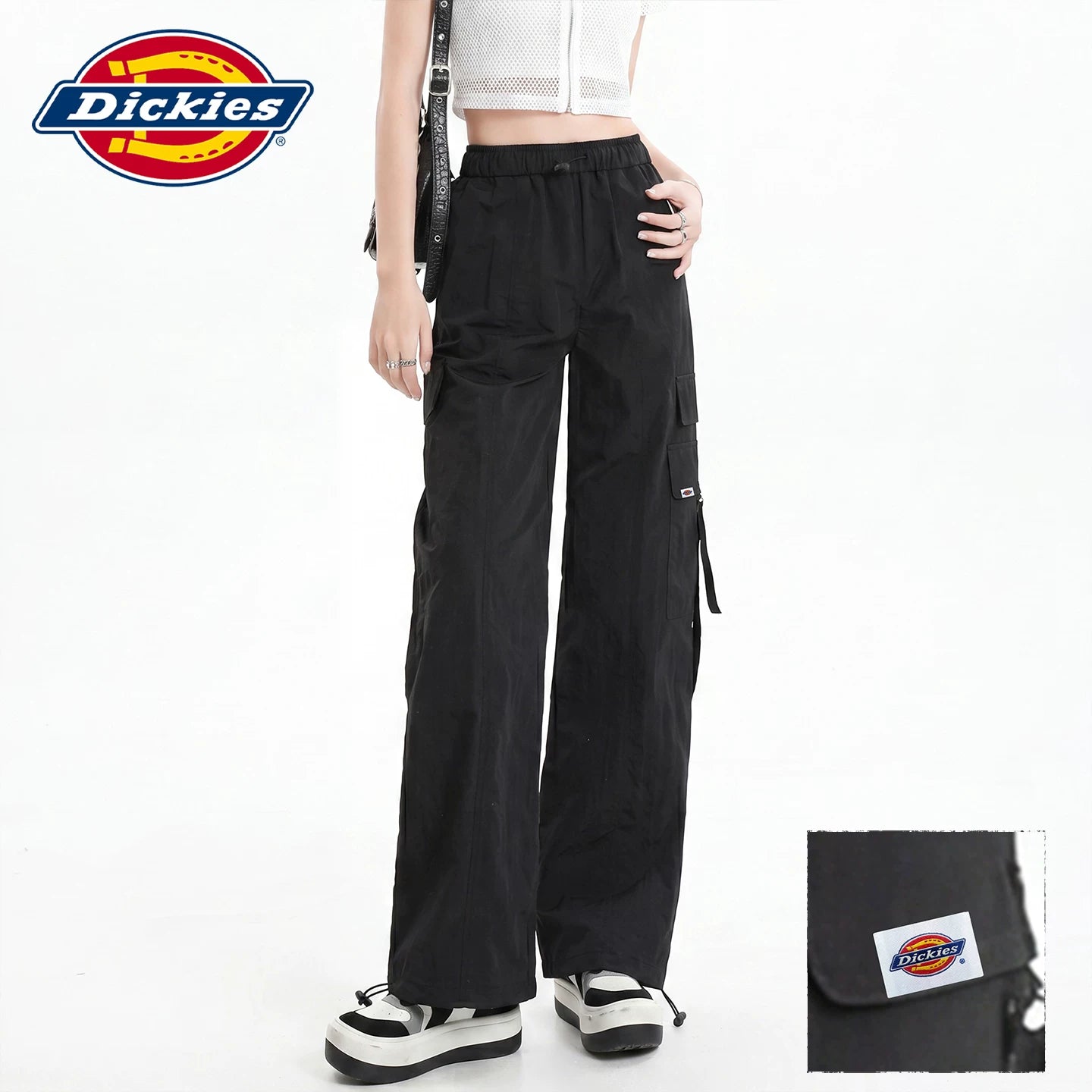 Dickies Emperor Cool Suitable American Mountaineering Sunscreen Work Clothes Casual Pants Women's Summer Elastic Waist Multi Pocket Straight Leg Pants Y