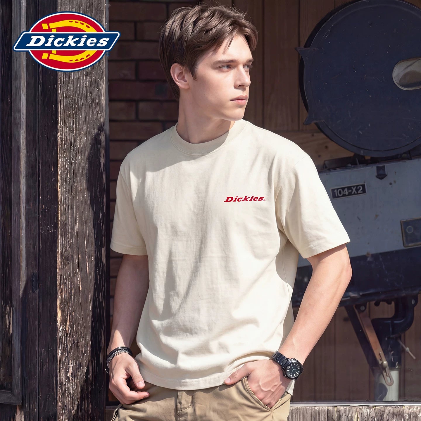 Dickies Classic American Letter Printed Short sleeved T-shirt for Men in Summer, Thin and Breathable Upper Clothing Y